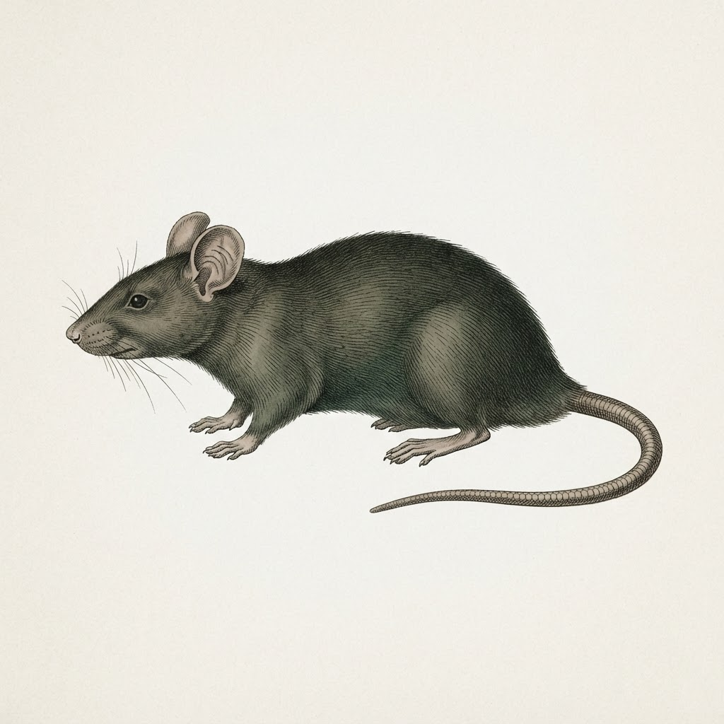 Rat noir (Rattus rattus) de profil