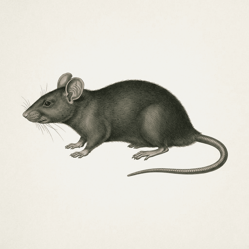 Rat noir (Rattus rattus) de profil