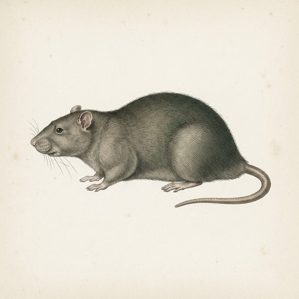 Rat surmulot (Rattus norvegicus) de profil