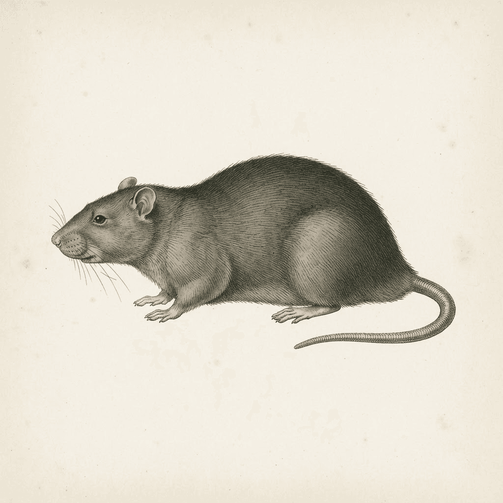 Rat surmulot (Rattus norvegicus) de profil